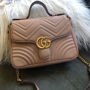 Authentic Gucci Marmont top handle bag dusty pink